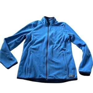 L.L. Bean Full Zip Mock Neck Blue Soft Lightweight Fleece Jacket Size Small